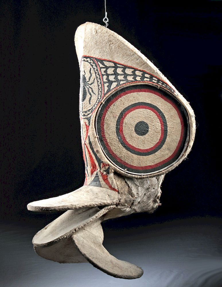 Appraisal: th C Papua New Guinea Uramot Baining Barkcloth Mask Oceania