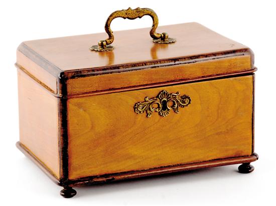 Appraisal: Continental inlaid cherry tea caddy th century rectangular form with