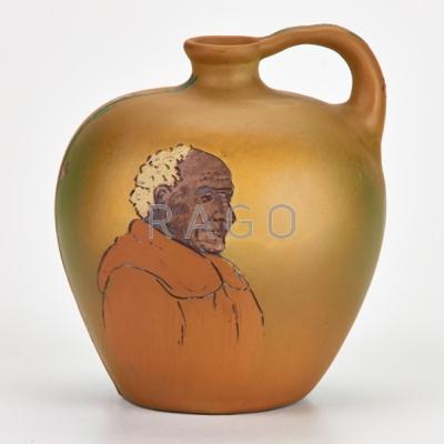 Appraisal: WELLER Dickensware II jug decorated with a three-quarter-length portrait of