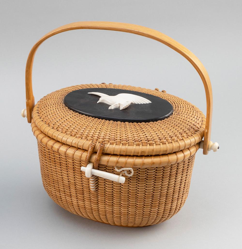 Appraisal: NANTUCKET BASKET PURSE BY STEPHEN GIBBS NANTUCKET MASSACHUSETTS MID- TH