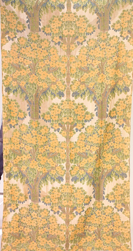 Appraisal: ARTS CRAFTS Pair of curtain panels with large yellow flowers