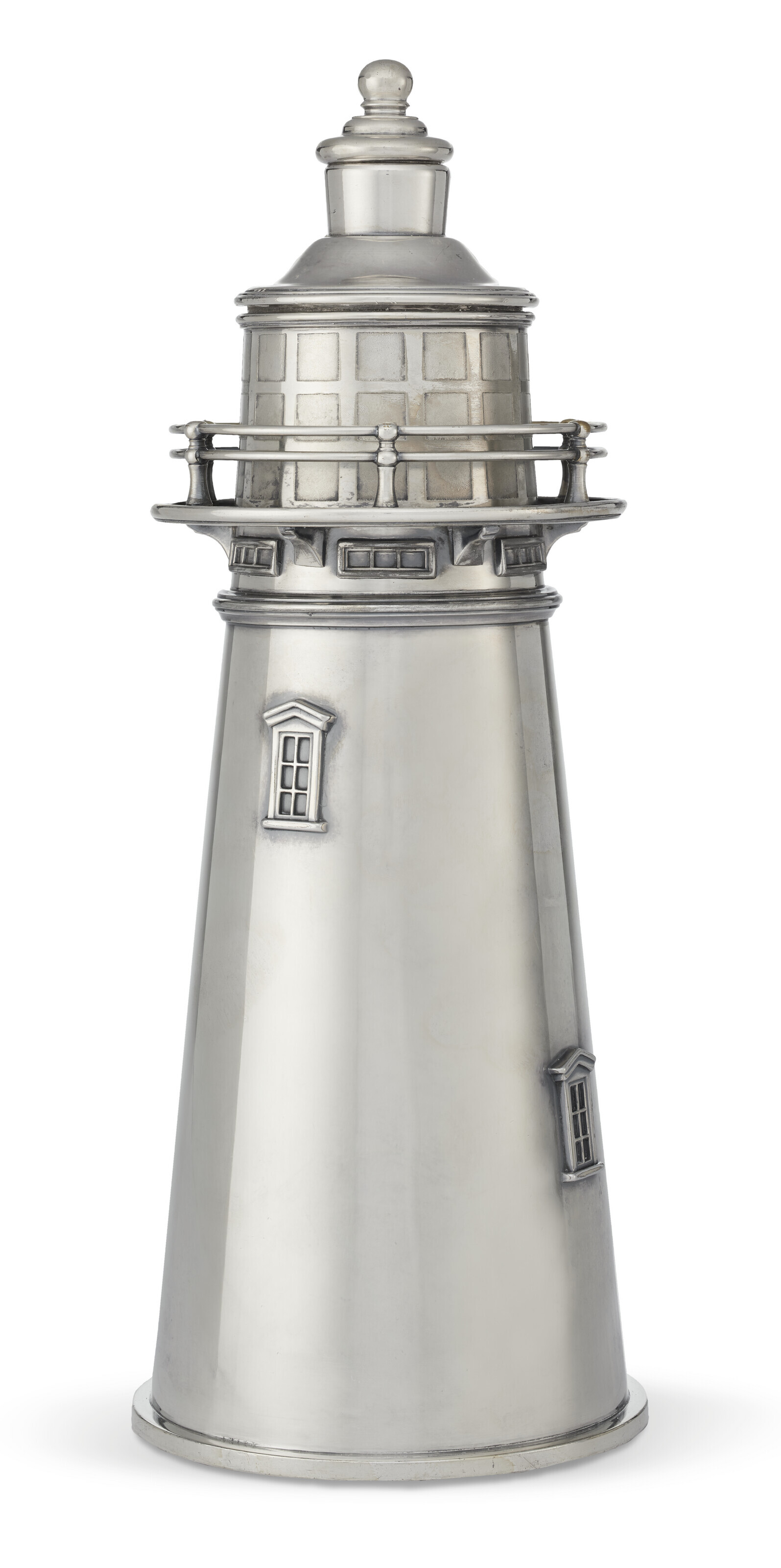 Appraisal: THE BOSTON LIGHT A SILVER-PLATED FIGURAL LARGE COCKTAIL SHAKER MARK