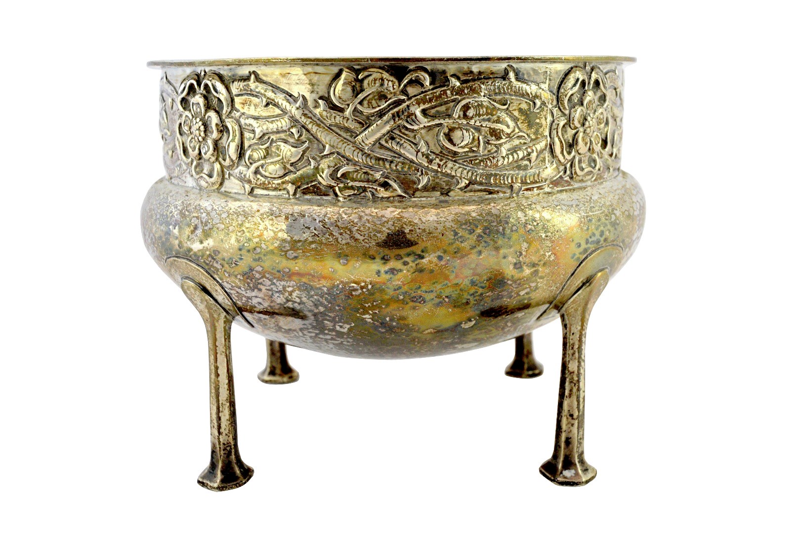 Appraisal: A silver bowl of circular form in an Arts Crafts