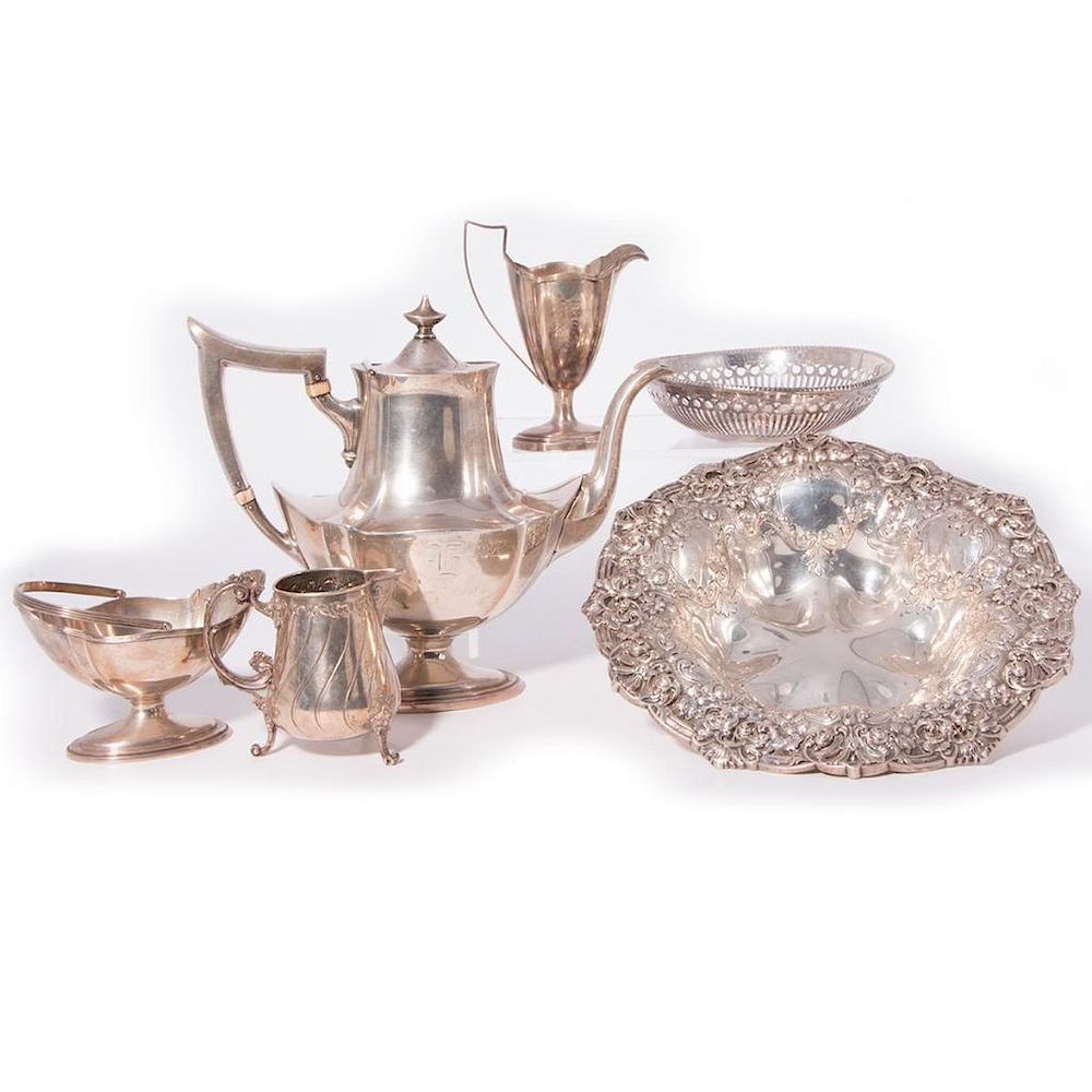 Appraisal: Gorham Sterling Bowl Three Piece Coffee Set Portugues Sterling Gorham