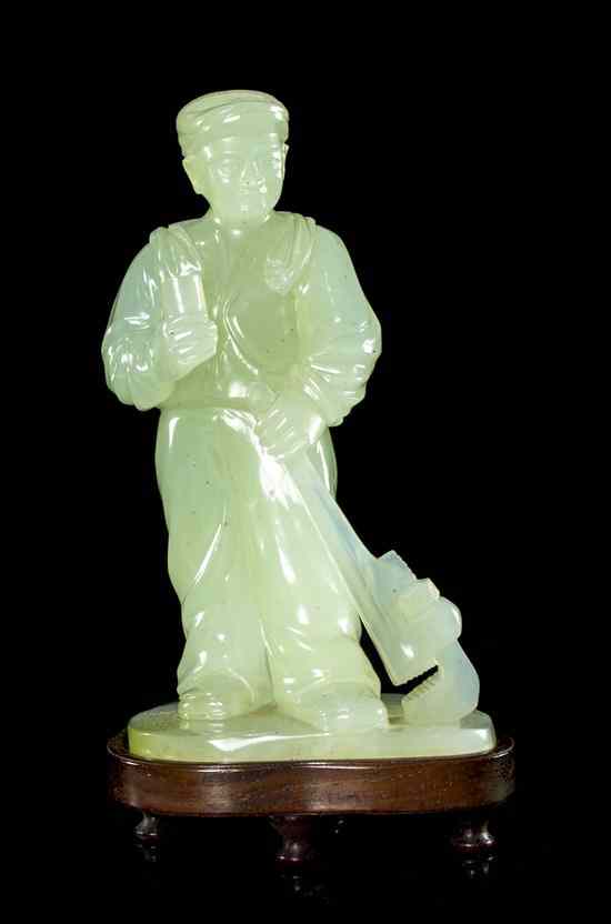 Appraisal: A Chinese Hardstone Figural Carving Cultural Revolution period depicting a