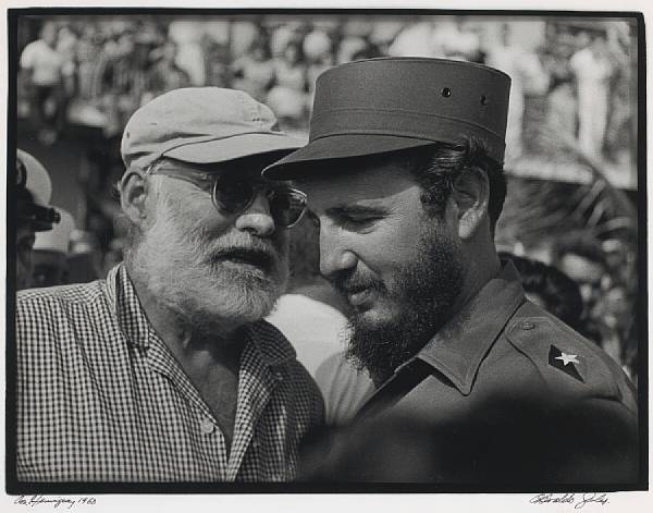 Appraisal: Osvaldo Salas Cuban - Con Hemingway Fidel Castro and Ernest