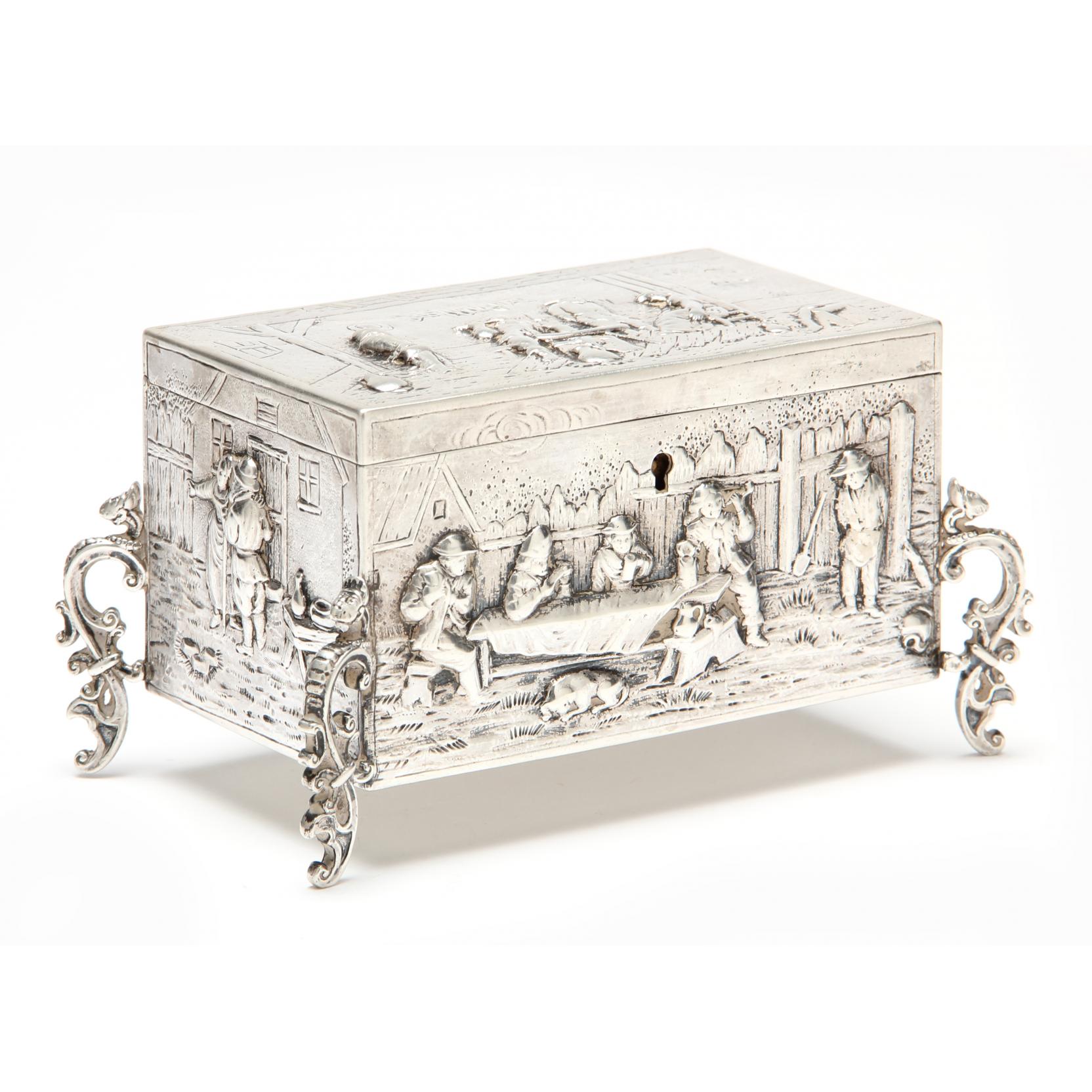 Appraisal: Hanau Silver Valuables Box with pseudo hallmarks to underside trademark