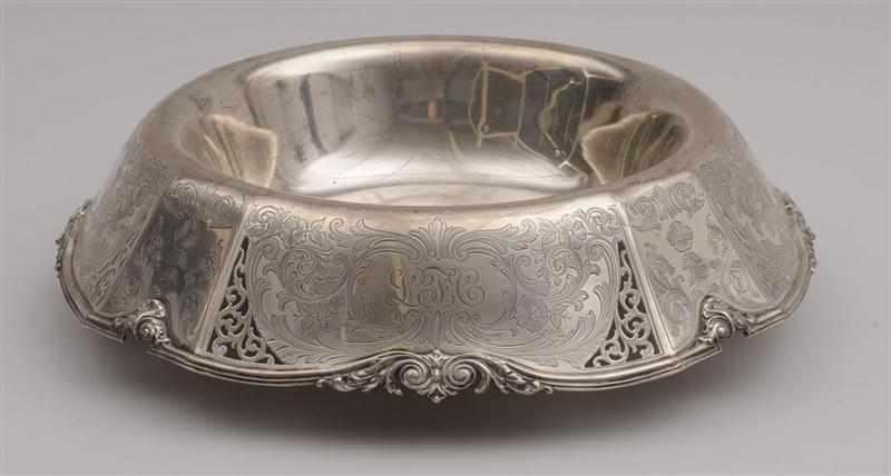 Appraisal: GORHAM MONOGRAMMED SILVER ROLL-OVER CENTERPIECE BOWL Numbered L the octagonal