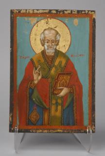 Appraisal: Early th c Greek Orthodox icon of St Nicholas Early