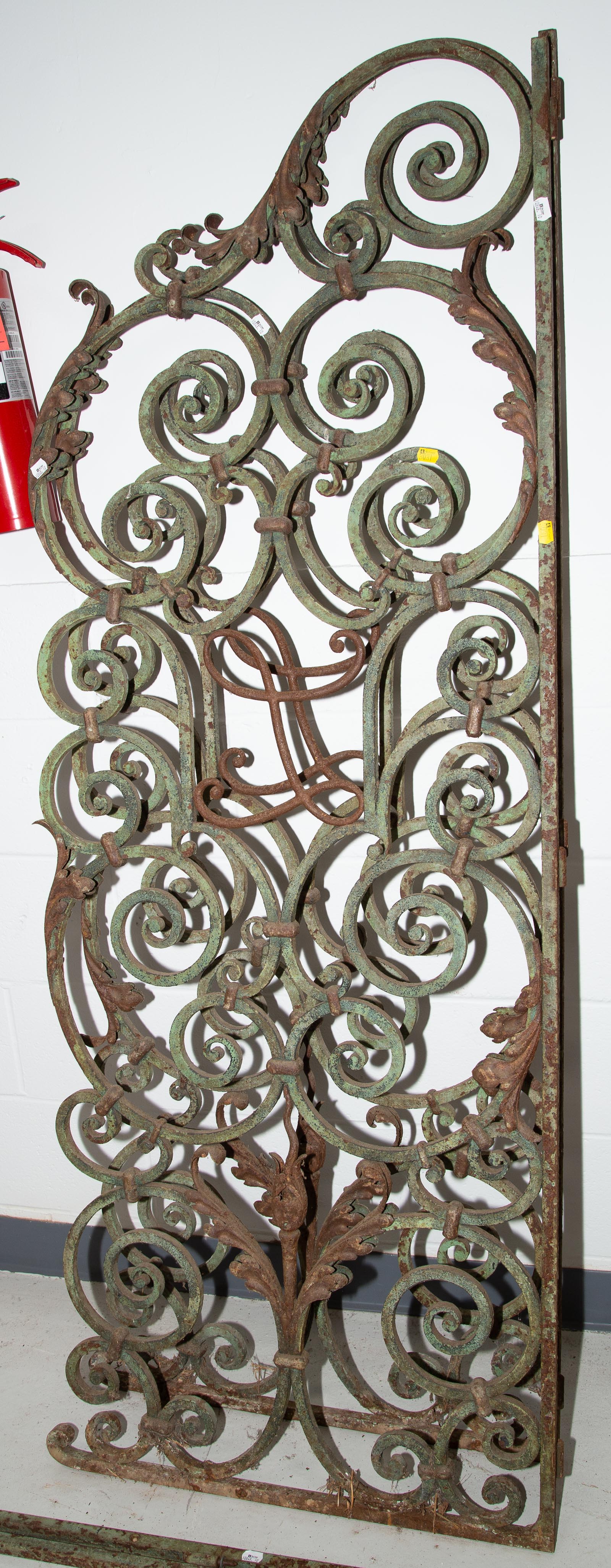 Appraisal: ROCOCO STYLE WROUGHT IRON DOUBLE GATE st half th century