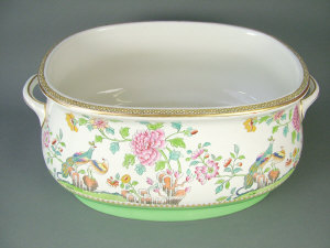 Appraisal: Copeland footbath painted in the famille rose palette with exotic