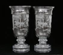 Appraisal: Two Townsend Hurricane Vases This lot features two identical hurricane