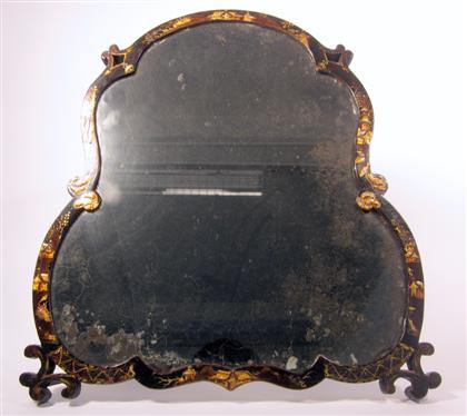 Appraisal: George III black lacquer and gilt dressing table mirrorlate th