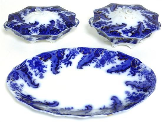 Appraisal: Flow blue ''Argyle'' W H Grinley pattern oval platter ''