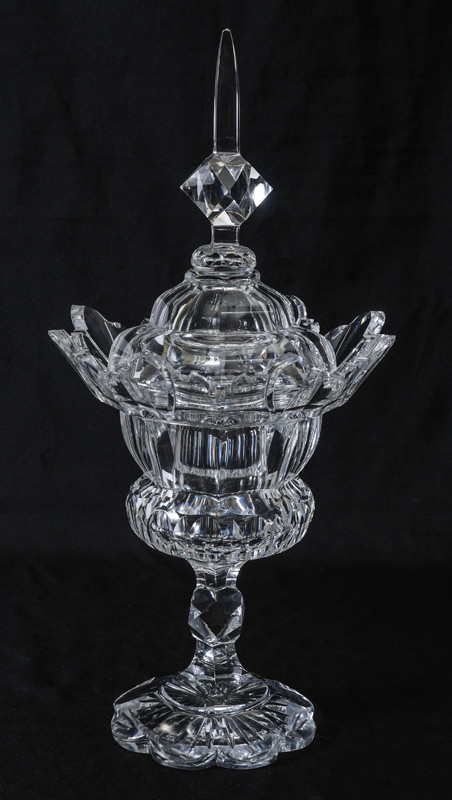 Appraisal: BACCARAT FRENCH CRYSTAL URN Attrib Baccarat covered urn measures ''