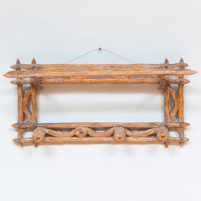 Appraisal: CARVED FAUX BOIS HANGING CLOTHES RACK x x in Condition