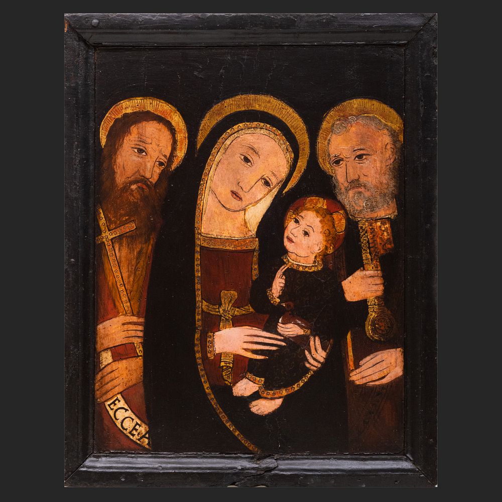 Appraisal: Icon of Madonna and Child With St Peter and Adult