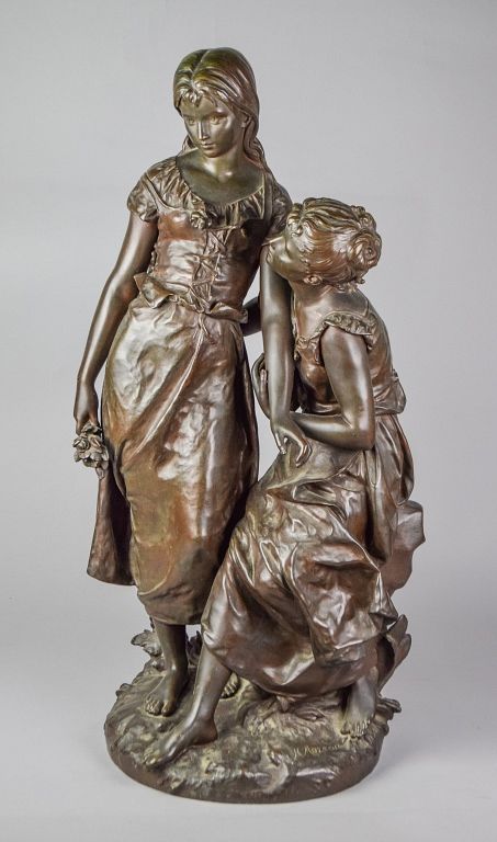 Appraisal: After Hippolyte Moreau Bronze After Hippolyte Francois Moreau French -