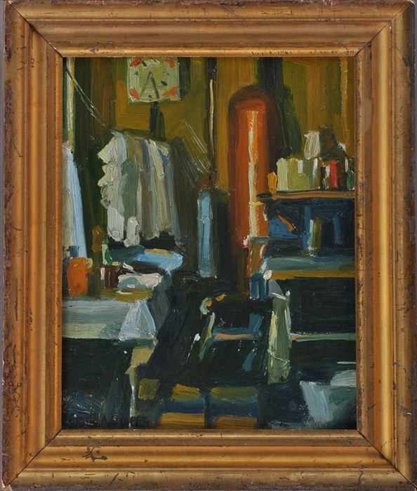 Appraisal: EMILE GRUPPE - INTERIOR Oil on artistboard x in signed