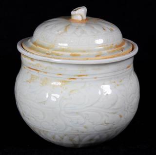 Appraisal: Chinese Qingbai Covered Jar Chinese qingbai type ceramic covered jar