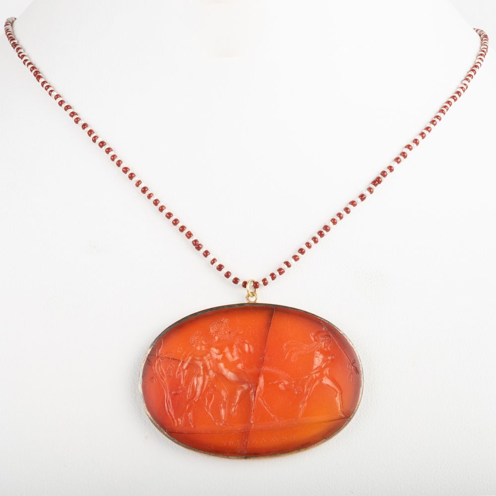 Appraisal: Neoclassical Carnelian Agate Intaglio of Selinus on a Donkey with