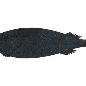 Appraisal: A Primitive Cut Sheet-Iron Fish Weathervane th Century Length inches