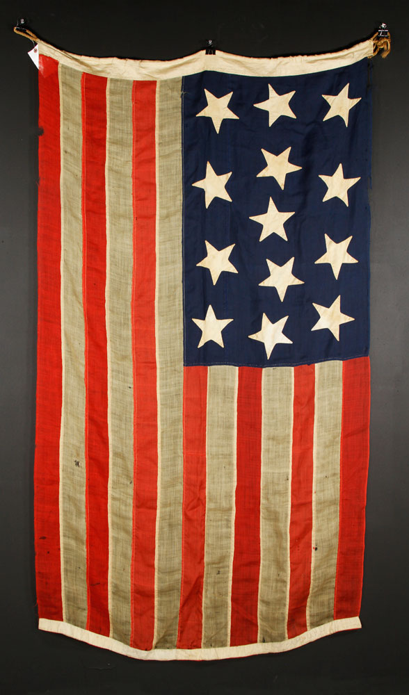 Appraisal: - Early American Centennial Flag Early American centennial flag with