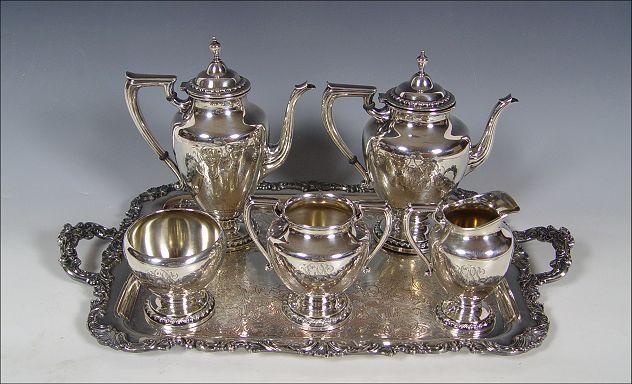 Appraisal: WALLACE STERLING PC TEA AND COFFEE SERVICE pieces in the