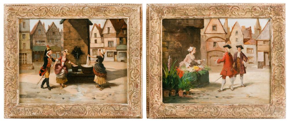 Appraisal: LOUIS MARIE BAADER FRANCE - PAIR OF FRENCH GENRE SCENES