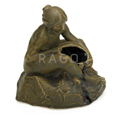 Appraisal: FRANCOIS-RUPERT CARABIN - Glazed ceramic sculpture Femme-Pieuvre France Stamped artist