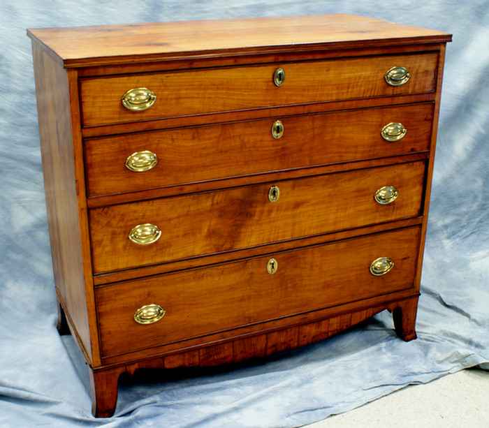 Appraisal: Cherry Hepplewhite drawer chest original brasses French feet American late