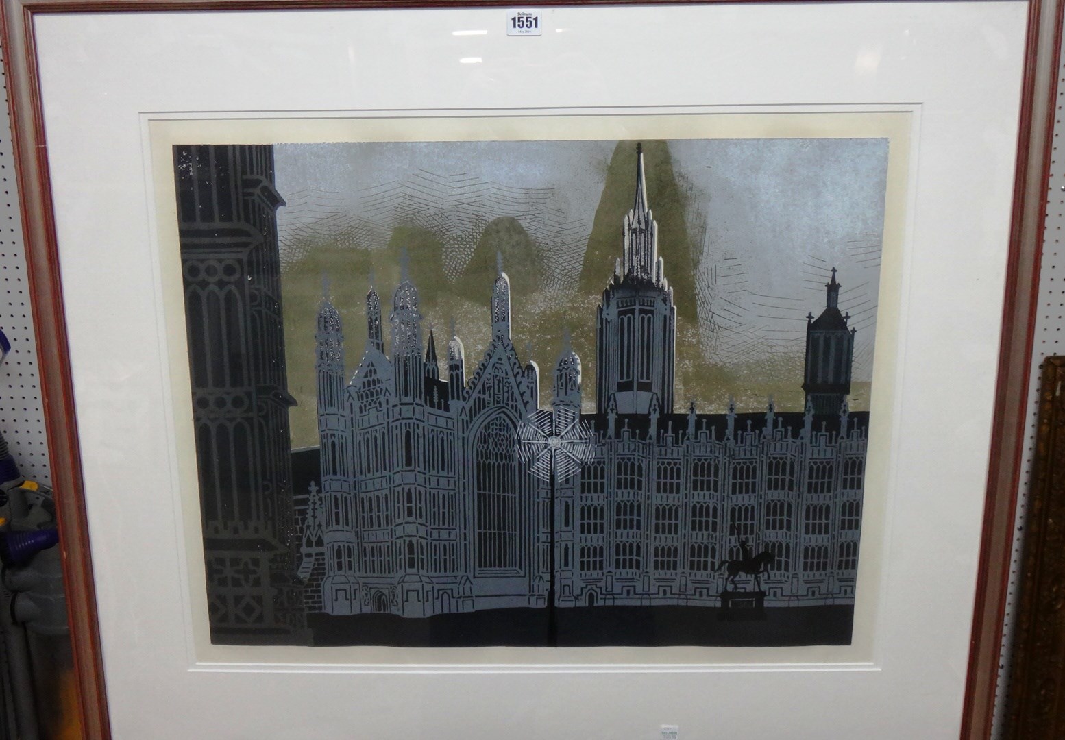 Appraisal: Edward Bawden - The Palace of Westminster colour lithograph signed