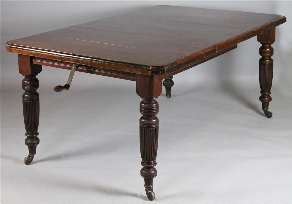 Appraisal: WILLIAM IV MAHOGANY SCREW EXPANSION DINING TABLE WITH ONE LEAF