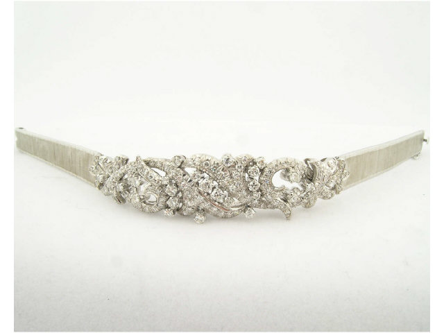 Appraisal: K white gold lady's hand-assembled bracelet with approximately diamonds totaling