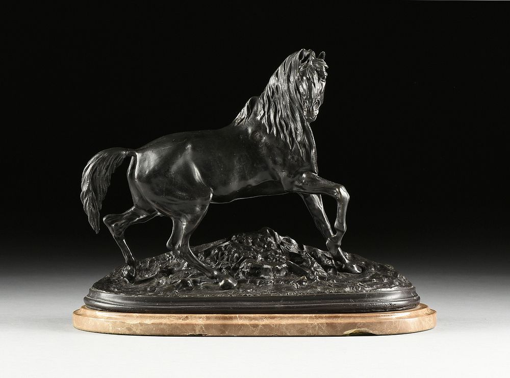 Appraisal: after PIERRE-JULES M NE French - A BRONZE HORSE SCULPTURE