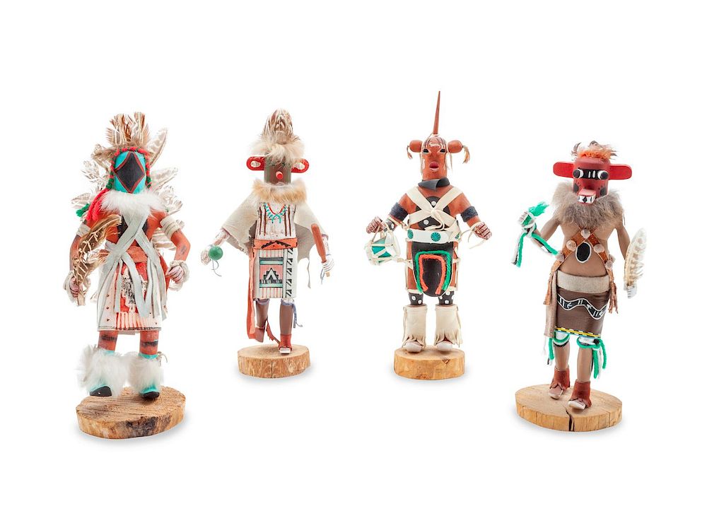 Appraisal: Four Contemporary Hopi Kachinas height of the tallest inches Four