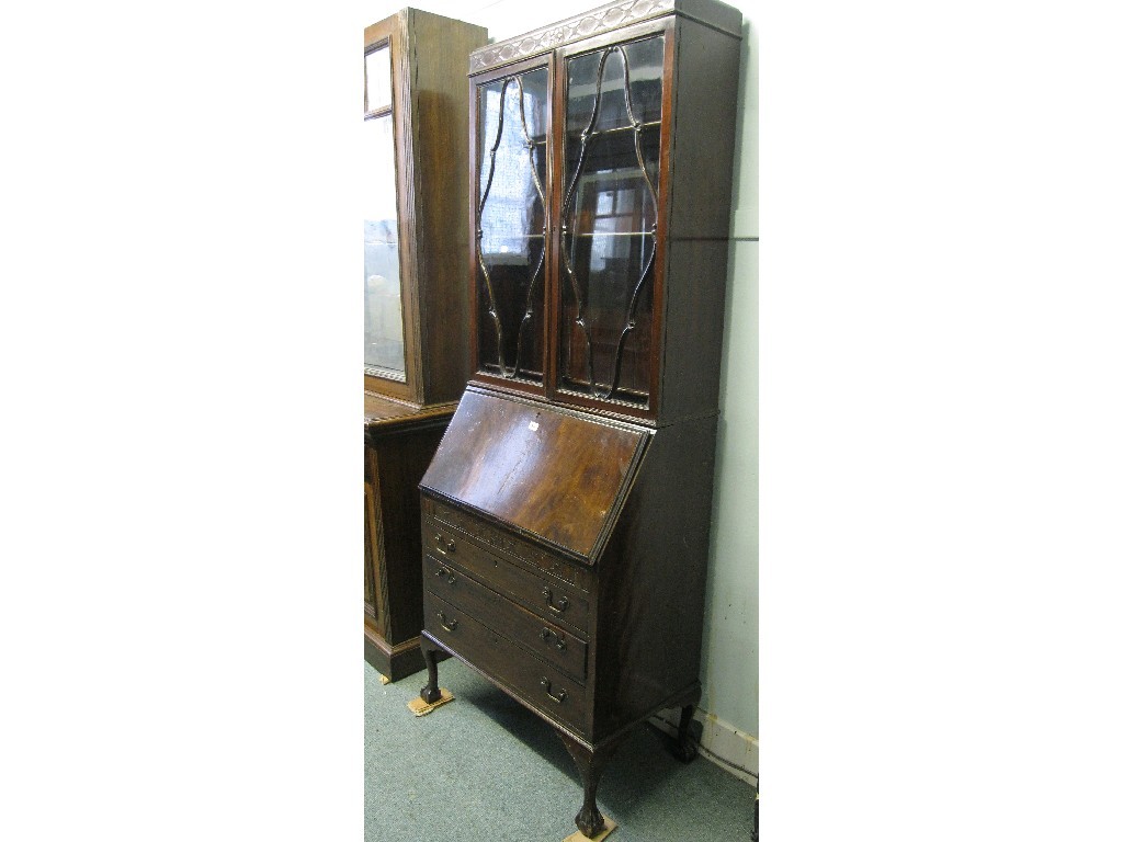 Appraisal: Mahogany bureau bookcase