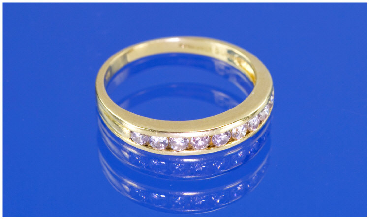 Appraisal: ct Gold Diamond Eternity Ring Round Brilliant Cut Diamonds Channel