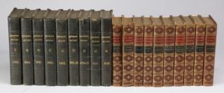 Appraisal: th century leather bound books Group of nineteen th century