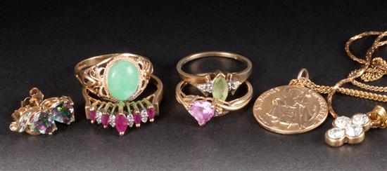 Appraisal: Group of K gold gold-filled and gemstone jewelry Estimate -