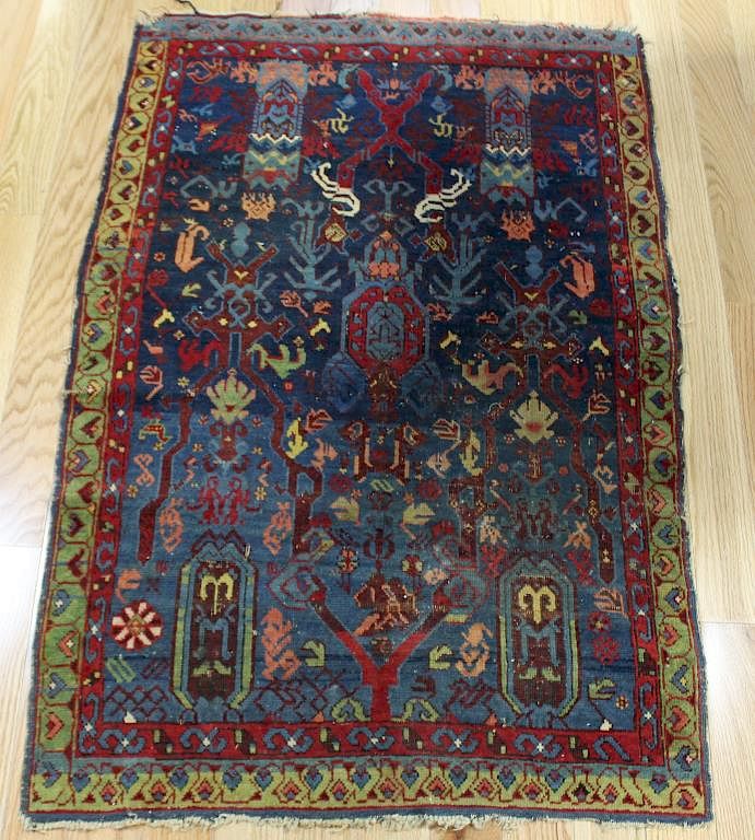 Appraisal: Antique and Finely Hand Woven Throw Rug From a Queens