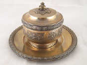 Appraisal: A French covered bowl and stand c decorated in the