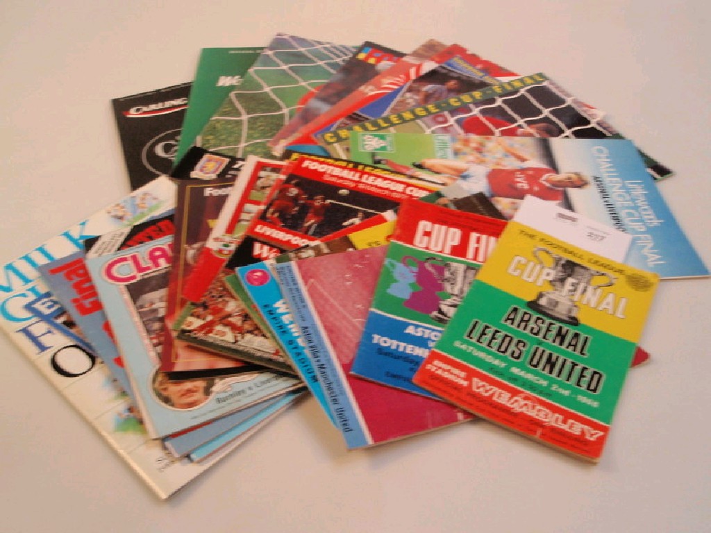 Appraisal: Assorted football programmes including Football League Cup Final and thereafter