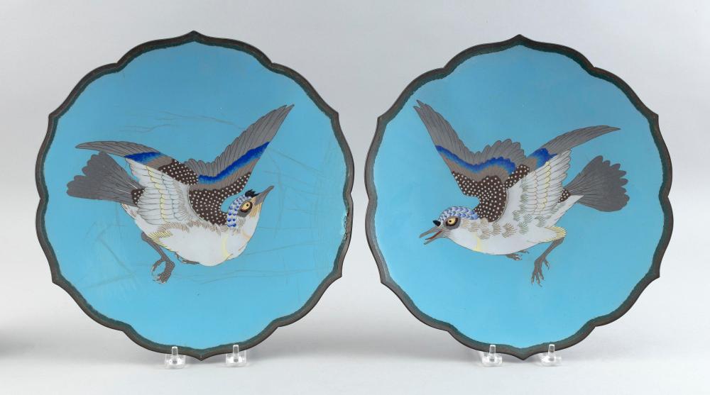 Appraisal: PAIR OF JAPANESE CLOISONN ENAMEL CHARGERS LATE TH CENTURY DIAMETER