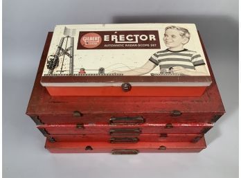 Appraisal: Five vintage Erector sets in metal boxes including two number