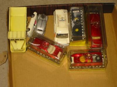 Appraisal: Mercedes Benz Rolls Royce Ferrari P plastic boxes G and