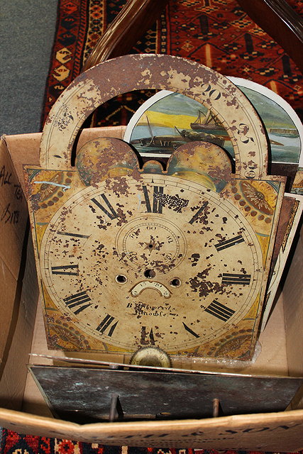 Appraisal: EIGHT VARIOUS LONGCASE CLOCK DIALS two arched one square brass