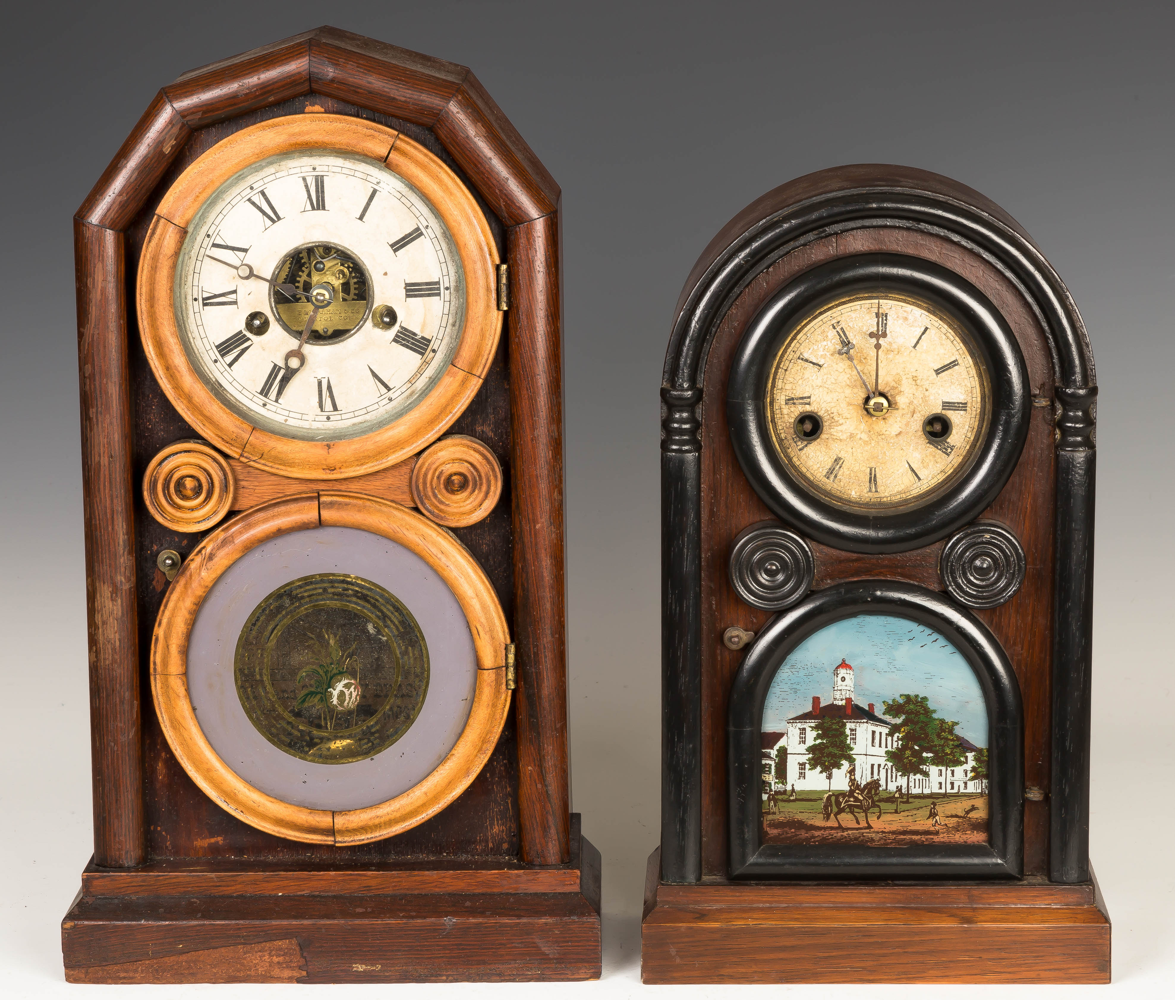 Appraisal: Two Shelf Clocks L E Ingraham Doric Model R N