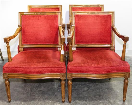 Appraisal: Sale Lot A Set of Four Armchairs each with an