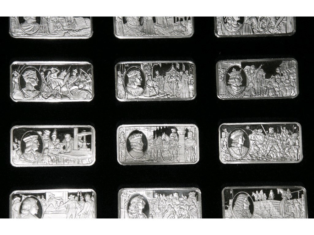 Appraisal: Cased set of fifty silver ingots commemorating a thousand years